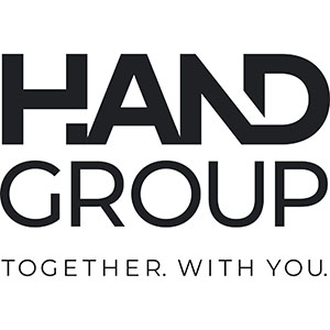 Logo schwarz weiß hand group